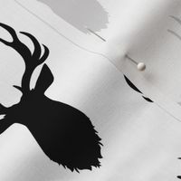 Buck Silhouette - Deer Head Antlers (black)