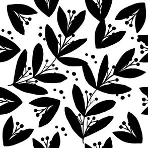 White and Black Leaves