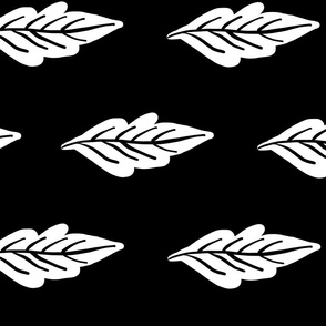 Black and White Leaf Pattern