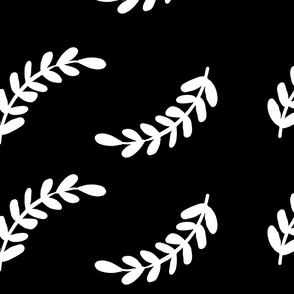 Black and White Modern Leaves