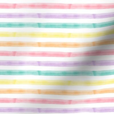 (small scale) watercolor multi stripe || easter spring fabric C20BS