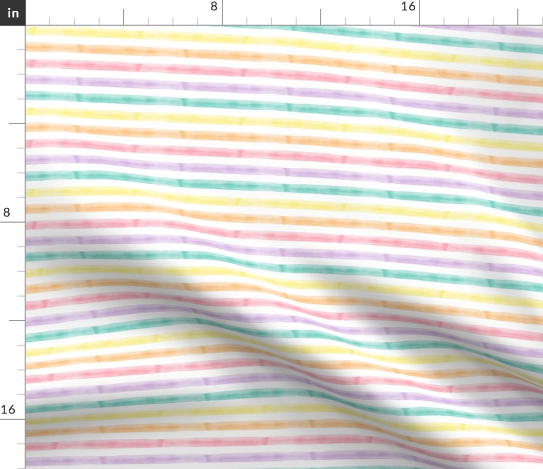 (small scale) watercolor multi stripe || easter spring fabric C20BS