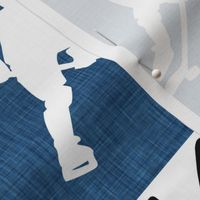 Hockey Mom//Canada//Classic Blue - Wholecloth Cheater Quilt