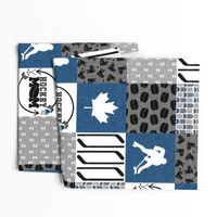 Hockey Mom//Canada//Classic Blue - Wholecloth Cheater Quilt