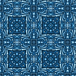 Steve's Blue Tribal tile, small