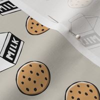 milk and cookies - chocolate chip cookies - beige - LAD20