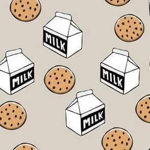 milk and cookies - chocolate chip cookies - beige - LAD20