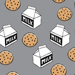 milk and cookies - chocolate chip cookies - grey - LAD20