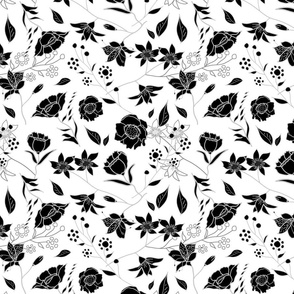 Mimi’s Spring Meadow - Black on White