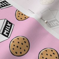 milk and cookies - chocolate chip cookies - pink - LAD20