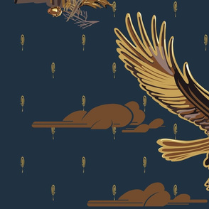 Eagles Soaring Through Life | Large | Deep Navy Blue