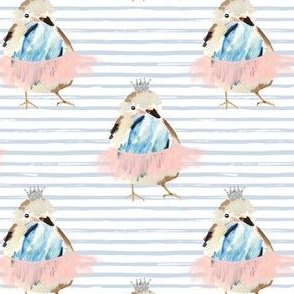 4" Birdie Ballerina with Blue Stripes