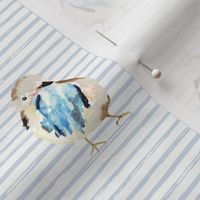 4" Birdie with Blue Stripes