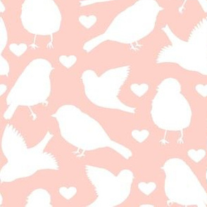 6" Birds with Hearts Peach