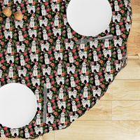 shih tsu hawaiian fabric - dog hawaiian fabric, hawaiian shirt fabric, dog fabric - black