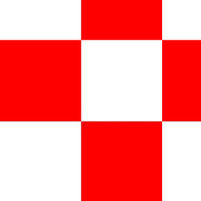 Chequy argent and gules