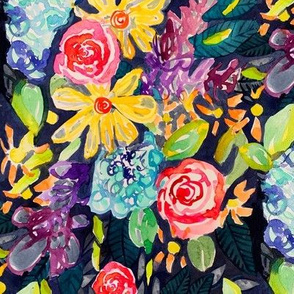 Floral Gala Watercolor // Bright 
