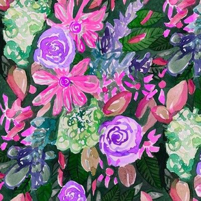 Floral Gala Watercolor // Jewel Tones 
