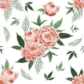 rose  peony floral fabric - floral fabric, watercolor fabric, roses fabric, baby fabric, baby girl fabric - rose