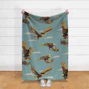 Eagles Soaring Through Life | Large | Pale Blue Green