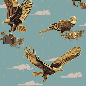 Eagles Soaring Through Life | Pale Blue Green