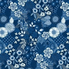 Blue monday floral small