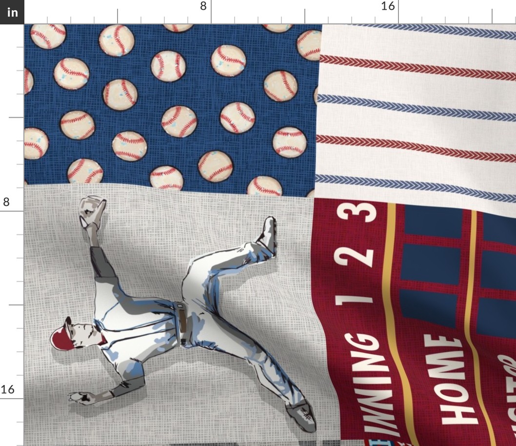 Baseball Patchwork Wholecloth 90' Sandlot Collection