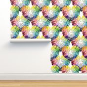 Rainbow Spectrum Heart pattern (dense on white)