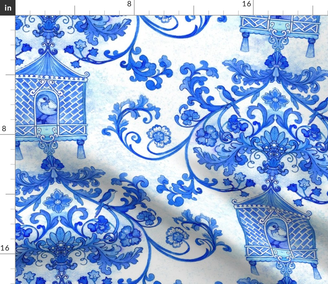 Blue Meadow Chinoiserie 29" 