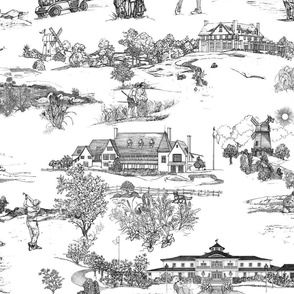 Golf Toile Fabric, Wallpaper and Home Decor | Spoonflower