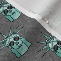 Statue of Liberty - with sunnies on grey - LAD20