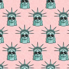 Statue of Liberty - with sunnies on pink - LAD20
