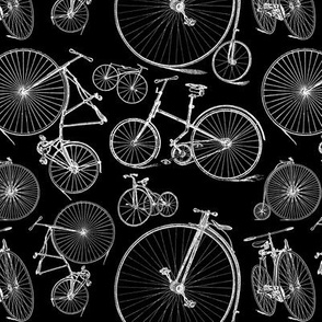 Antique Bikes & Bicycles on Black