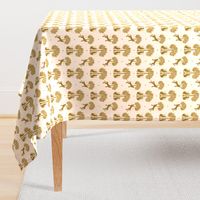 Cheetahs and Palms in Gold and Cream / Small Scale