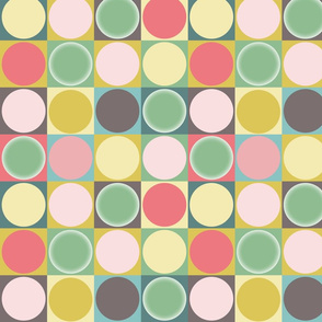 Retro Style Geometric Circles with Color Gradients | medium