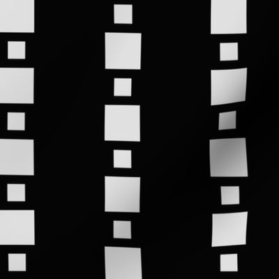 JP2 - Medium - Floating Check Stripes  in Light Grey on Black