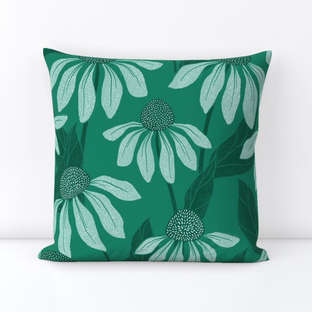 Echinacea in Turquoise Green, Very Large