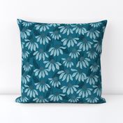 Turquoise Echinacea Floral - Medium