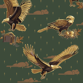 Eagles Soaring Through Life | Olive Green