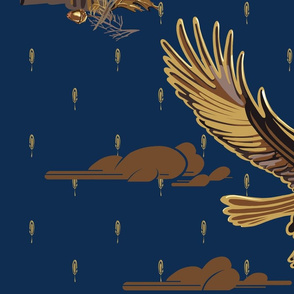 Eagles Soaring Through Life | Large | Midnight Blue