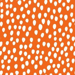 6" White and Orange Dots