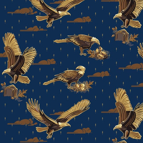 Small | Eagles Soaring Through Life | Midnight Blue
