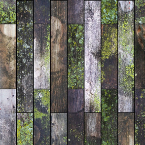 Mossy Wood Garden Wall (vertical)