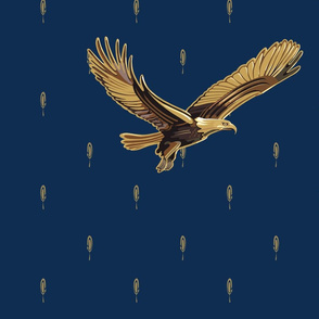 21” Eagle Soaring | Deep Navy Blue