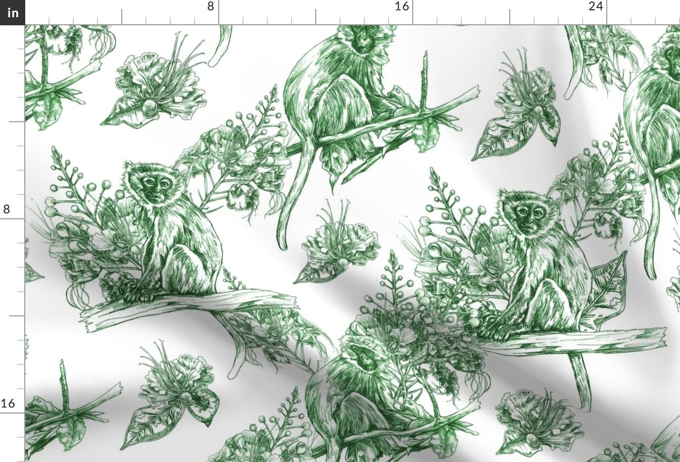 Green Monkey Toile - Green