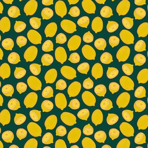 Lemons on Forest Green - Tiny