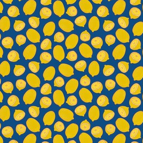 Lemons on Classic Blue - Tiny