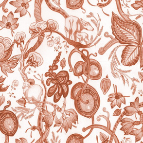 META CHINTZ Coral Rust