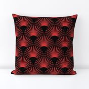 RED ART DECO FAN 