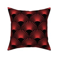 RED ART DECO FAN 